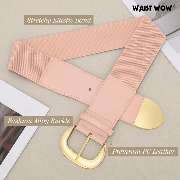 Women Wide Elastic Waist Belt For Dresses Fashion Thick Stretchy Belt 1615